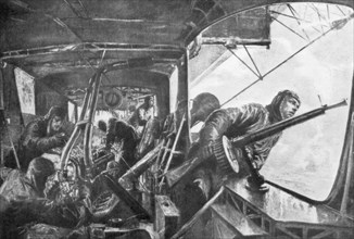'On board a Zeppelin', German air fleet, First World War, 1917.Artist: Felix Schwormstadt
