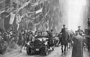 Marshal Joffre and Viviani arrive in New York, First World War, 9 May 1917. Artist: Unknown