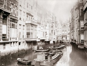 Boats on the canal, Amsterdam, 1898.Artist: James Batkin