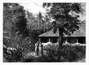 Dutch house in Ternate, Indonesia, 19th century.Artist: Mesples