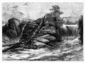 Falls at Booue, L'Ogooue, Gabon, 19th century.Artist: Coffinieres de Nordeck