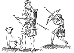 Two Saxon Archers, 8th century, (1833). Artist: Unknown
