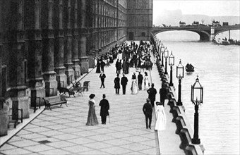 The Terrace, afternoon tea, Palace of Westminster, London, c1905. Artist: Unknown