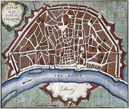 A plan of the city of Cologne. Artist: Unknown
