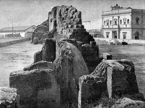 Remains of the Servian wall near the railway station, Rome, 1902. Artist: Unknown