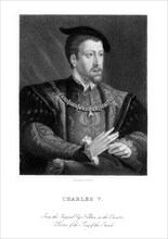 Charles V, King of Spain and Holy Roman Emperor.Artist: W Holl