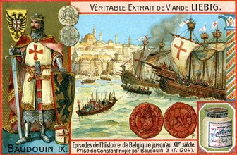Episodes in the history of Belgium up until the 13th century: Baldwin I of Constantinople, (c1900). Artist: Unknown