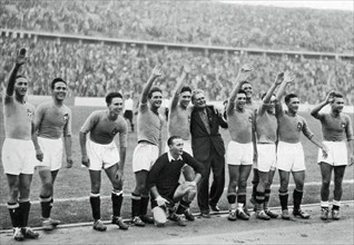 Italian national football team, Berlin Olympics, 1936. Artist: Unknown