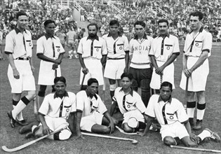 The Indian hockey team, gold medal winners, Berlin Olympics, 1936. Artist: Unknown
