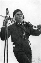 Laila Schou-Nilsen, Norwegian skier, Winter Olympic Games, Garmisch-Partenkirchen, Germany, 1936. Artist: Unknown