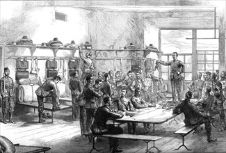 Sale of a deserter's kit in the barracks, 1875. Artist: Unknown