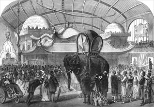 'Model of an elephant in the Siamese section of the Machine Gallery', 1867. Artist: Unknown