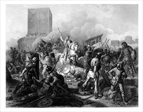 Paris besieged by the Normans , 885 AD, (1875). Artist: T Sherratt