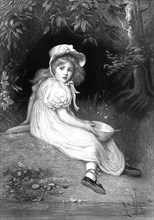 Little Miss Muffet, 19th century. Artist: Unknown