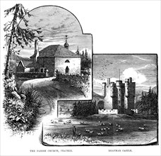 The Parish Church, Crathie, and Braemar Castle, Scotland, 1900. Artist: Unknown