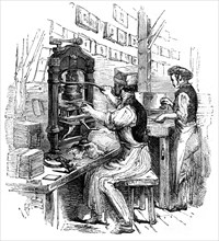 Gold-blocking press, 1886. Artist: Unknown