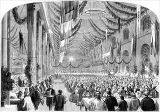 Monster festival for railway employes at Crewe, 1861. Artist: Unknown