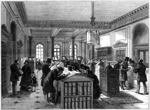 The new registry of wills office, Somerset House, London, 1875. Artist: Unknown