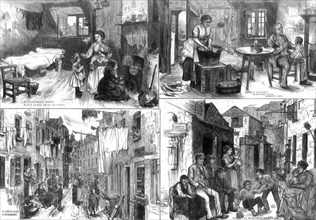 The dwellings of the poor in London, 1875. Artist: Unknown