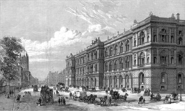 The new Home and Colonial offices, Parliament Street, Westminster, London, 1875. Artist: Unknown