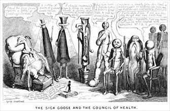 'The Sick Goose and the Council of Health', 19th century. Artist: George Cruikshank