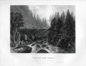 'View of the Canal, at the Little Falls Mohawk River', New York State, 1855. Artist: Unknown