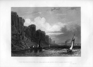 The Palisade Rocks on the Hudson River, West Bank, New York, 1855. Artist: Unknown