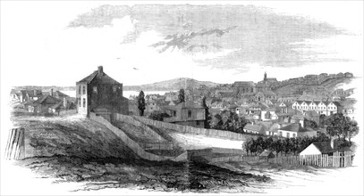 East view of Auckland, New Zealand, 1860.Artist: WH Sutcliffe