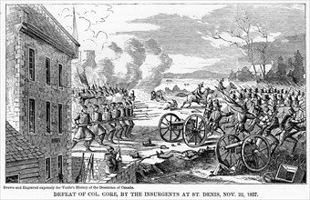 'Defeat of Colonel Gore, by the Insurgents at St Denis, 22 November 1837', (1877). Artist: Unknown