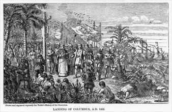 'Landing of Columbus, AD 1492', (1877). Artist: Unknown