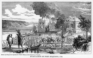 'Evacuation of Fort Duquesne, 1758', (1877). Artist: Unknown