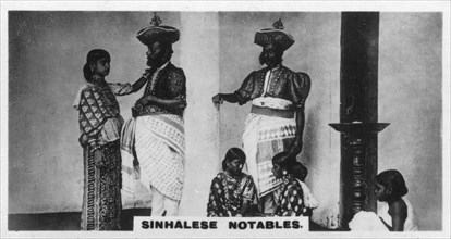 Sinhalese notables, Ceylon, c1925. Artist: Unknown
