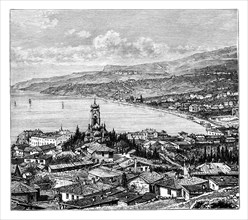 View in the Crimea: Yalta, c1888. Artist: Unknown