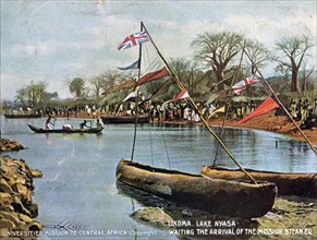 'Waiting the Arrival of the Mission Steamer', Likoma, Lake Nyasa, Africa, 1904. Artist: Unknown