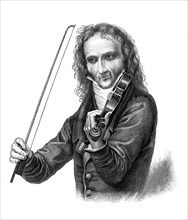 Nicolo Paganini, 19th century Italian violinist, violist, guitarist and composer, (1900). Artist: Unknown