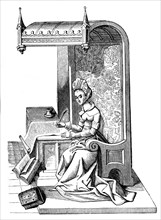 Christine de Pizan (1364 -1430), medieval writer, rhetorician and critic, 15th century, (1870). Artist: Unknown