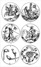 Circular playing cards, Germany, 15th century (1870). Artist: Unknown
