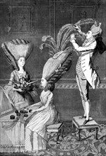 'The Preposterous Head Dress or The Feathered Lady', 1776. Artist: Unknown