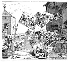 'The Battle of the Pictures', 1745.Artist: William Hogarth