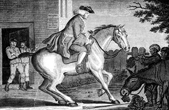 'The Taylor riding to Brentford', 1768.Artist: TS Stayner