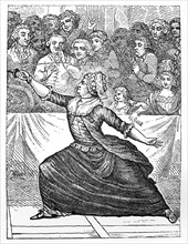 Mlle la Chevaliere d'Eon de Beaumont fencing, 18th century. Artist: Unknown