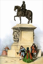 Statue of Charles I, Charing Cross, London, c1850. Artist: Unknown