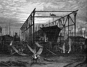 Shipyards on the Tyne, c1880. Artist: Unknown
