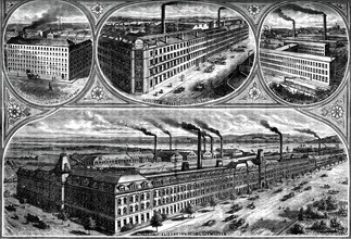 The factories of the Singer Manufacturing Company, c1880. Artist: Unknown