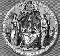 The great seal of King George I. Artist: Vandroit