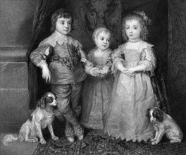 The three elder children of Charles I, c1640s, (19th century).Artist: J Burnett
