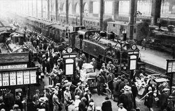Arrival of Train at North Station, Paris, 1931.Artist: Ernest Flammarion