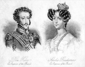 Pedro I, Emperor of Brazil and Princess Amelie of Leuchtenberg. Artist: Unknown
