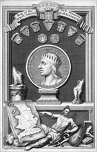 Egbert the Saxon, first king of all England, (18th century).Artist: George Vertue