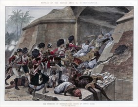 The storming of Seringapatam resulting in the death of Tippu Sultan, 1894.Artist: Richard Caton Woodville II